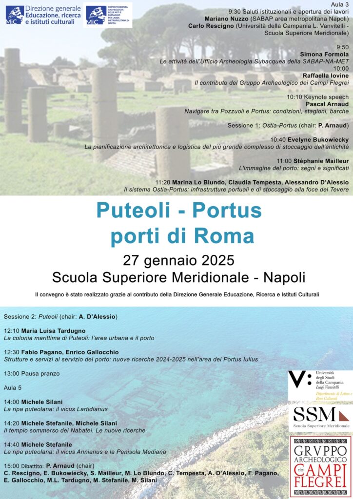 Convegno Puteoli-Portus, porti di Roma: Lunedì 27 gennaio ore 9.30 Scuola Superiore Meridionale